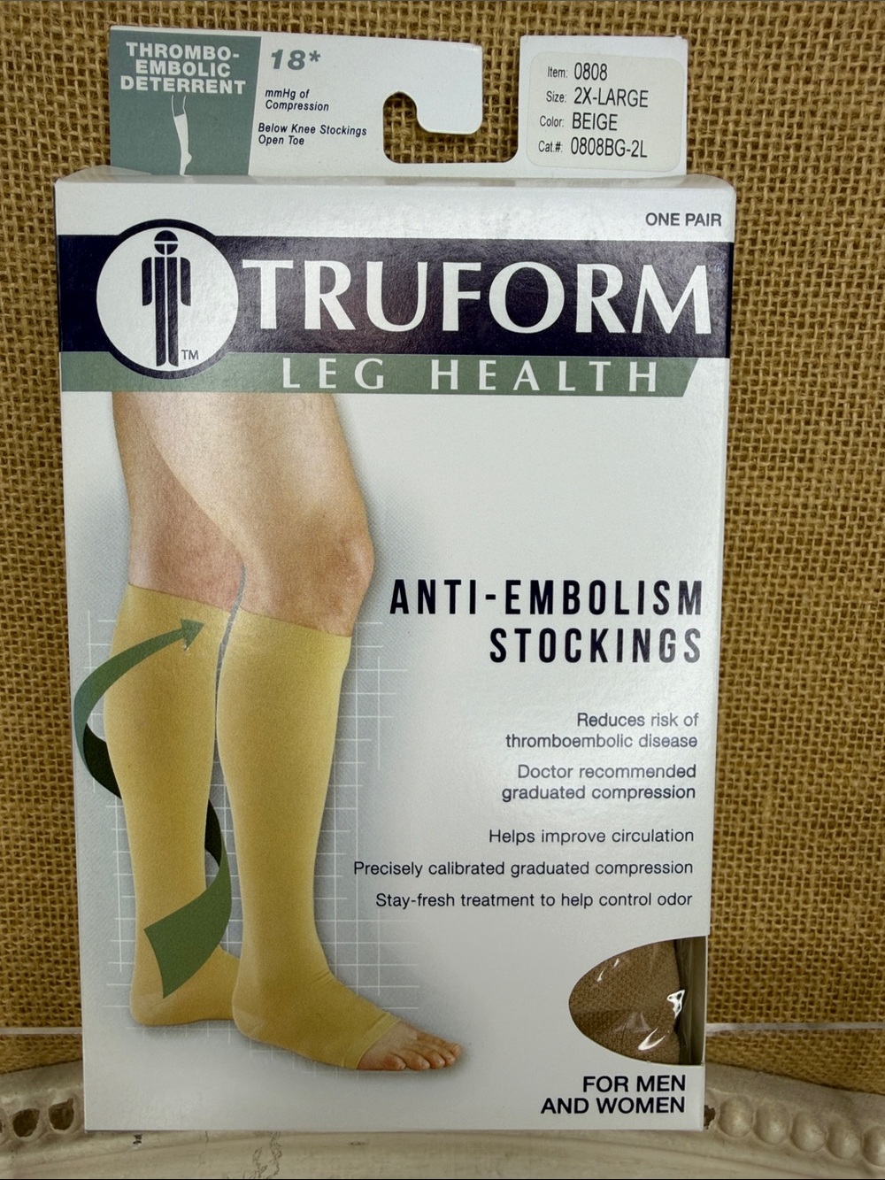 Truform Beige Anti-Embolism Compression Stockings - Men